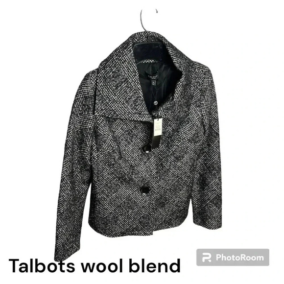 blazer,jacket,preppy clueless,crop wool blend  tweed,academia,herringbone, NWT - Picture 1 of 17